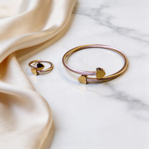 Heart-to-Heart bracelet + Ring Set