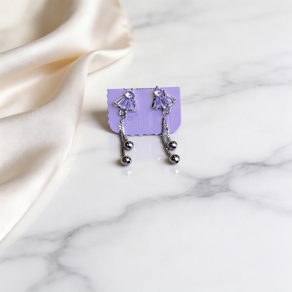 silver-plated dangling earrings