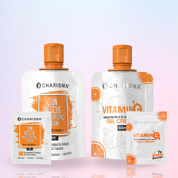 Daily Skin Dose Glow Bundle – Vitamin C & Sun Rescue Creams