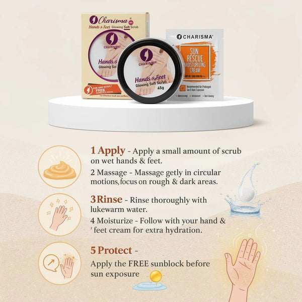 Hands and Feet Whitening Scrub with free Sunblock