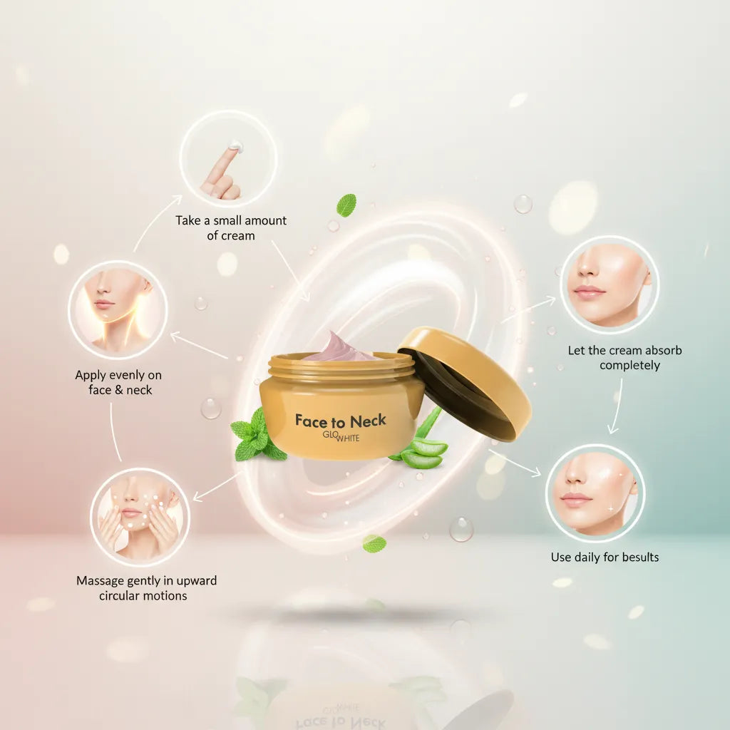 Face to Neck Glow White Cream jar